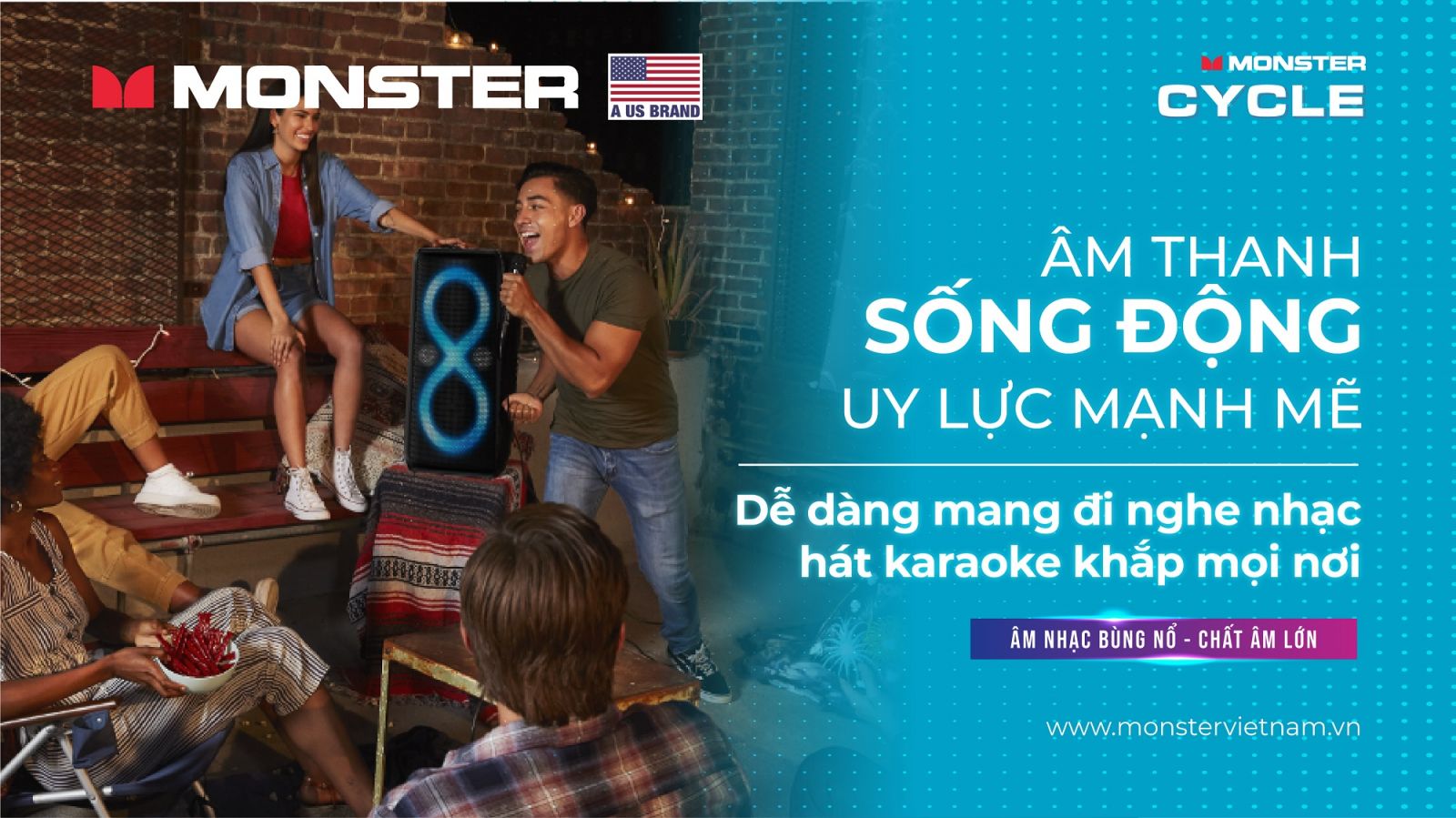 Loa karaoke di động chống nước Monster Cycle | Anh Duy Audio